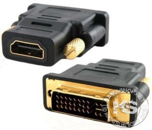 Преход-конвертор DL DVI-I мъжко -> HDMI женско (Gold plated)