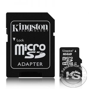 Карта памет Kingston micro SD SDHC TF Class 4 с преходник (16 GB)