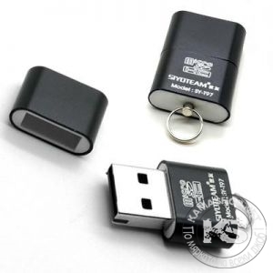 Преход-четец за карти памет micro SD/TF -> USB 2.0 (с капаче и индикатор)
