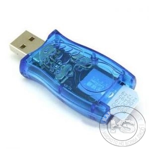 Преход-четец за SIM карти - USB 2.0 (син, прозрачен)