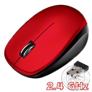 Безжична мишка Sigma с компактен USB приемник (черно-червена)