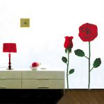 Стикер за стена от PVC фолио - модел "Червена роза" (вариант #1)