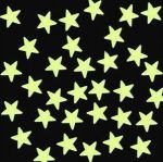 Фосфоресциращи звездички 30мм, 20бр - плоски (светлозелени)