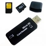 Преход-четец за SIM карти и памет micro SD/TF -> USB 2.0 (черен)