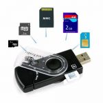 Преход-четец за SIM карти и памет micro SD/SDHC/MMC -> USB 2.0 (черен)